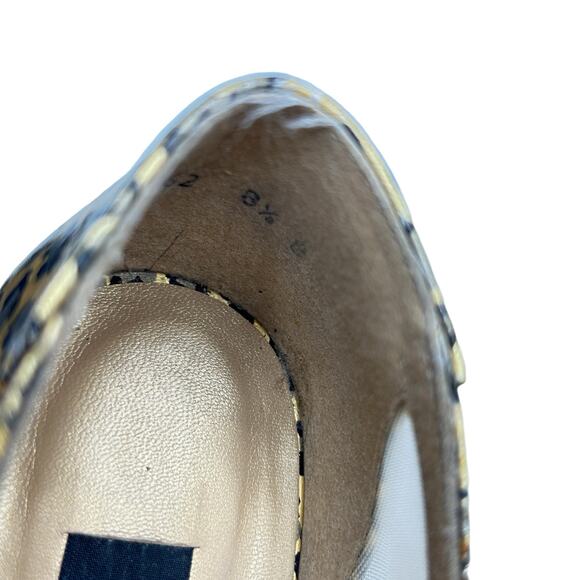 Stuart Weitzman Leopard Mesh Ballet Flats Gold Cap Toe Shoes Size 8.5 Spain - Picture 9 of 11
